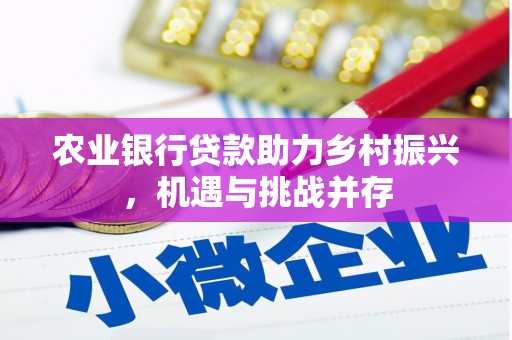 北流农业银行贷款助力乡村振兴，机遇与挑战并存
