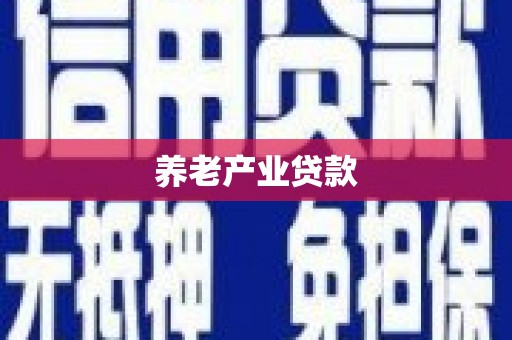 北流养老产业贷款